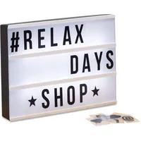 Relaxdays Light Box, Leuchtbox Set mit 85 Zeichen, Buchstaben,