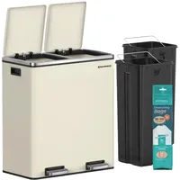 Songmics Mülltrenner 2 x 30 l Cremeweiß