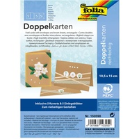 Folia 150598, 220g/m2, natronbraun, 5 Karten + Kuverts -