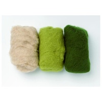 Glorex  Schafwolle Grün mix 3 x 10 g Grün