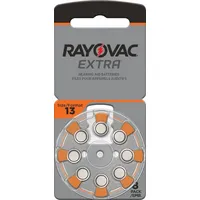 Rayovac Extra 13, 8 Stück, Hörgerätebatterien, hohe Leistung, Zink-Luft-Batterien,