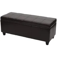 MCW Aufbewahrungs-Truhe Kriens Kunstleder 45x114x45cm Braun