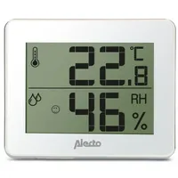 Alecto WS-55 - Digitales Thermometer / Hygrometer, weiß/silber -