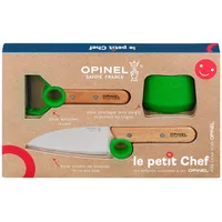 Opinel Coffret le petit chef bois vert, 3-teilig