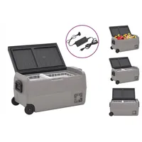 VidaXL Kühlbox mit Rollen und Adapter Schwarz & Grau