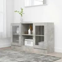 VidaXL Vitrinenschrank Betongrau 120x30,5x70 cm Holzwerkstoff