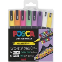 Uni-Ball POSCA Sneaker schwarz Acrylstift farbsortiert 0,9 - 1,3