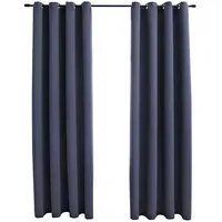 VidaXL Verdunkelungsvorhang Ösen 140 x 225 cm anthrazit 2