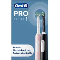 Oral-B Pro 1 Doppelpack schwarz/pink + 2. Handstück