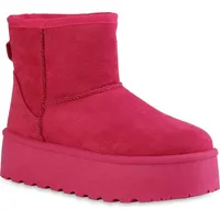 VAN HILL Damen Plateau Boots in Fuchsia