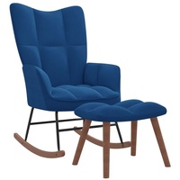 VidaXL Schaukelstuhl mit Hocker Samt Blau