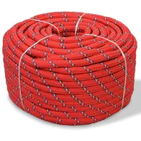 VidaXL Bootsseil Polypropylen 10mm 250m Rot Ankerleine Festmacher Tauwerk