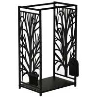 Homcom Kaminholzständer mit Kaminbesteck 46 x 29 x 70