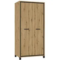 Forte Kleiderschrank 'Trondheim' , Schwarz, Eiche