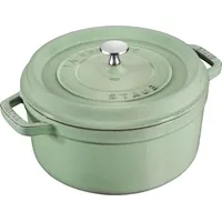 Staub Cocotte 28 cm rund salbeigrün