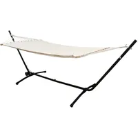 AMANKA Doppel Hängematte mit Gestell auf Rollen 335x100 Hängemattengestell