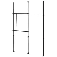 [en.casa] Teleskopgarderobe Kemi mit 3 Garderobenstangen 150 - 230
