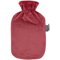 Fashy Wärmflasche mit Flauschbezug, rostrot, 2 L
