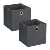 Relaxdays Aufbewahrungsbox, im 2er Set - Schwarz
