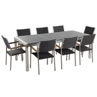 Beliani Gartenmöbel Set 9-tlg. Grau