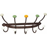 Ambiente Haus Garderobenhaken Bunte Mohnblumen braun