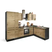 P & B Winkelküche Jazz L-Form 310 cm braun