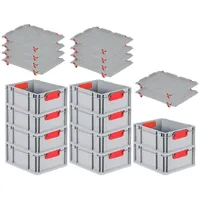 Proregal 10x Eurobox NextGen Color mit Auflagedeckel & Schiebeschnappverschlüsse