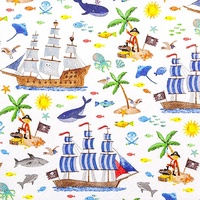 Home fashion Lunchservietten „Pirates“, 33x33 cm, 3-lagig, Home Fashion®,