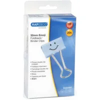 Rapesco Büroklammer, 32mm hellblau, aus Metall, 20