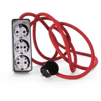 Lightstock 3-Fach Steckdosenleiste aus Duroplast (Bakelit-Optik) schwarz, mit 2.5