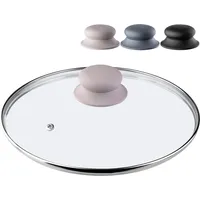 Kadax Glasdeckel mit Griff aus Silikon, Deckel mit Dampfloch,