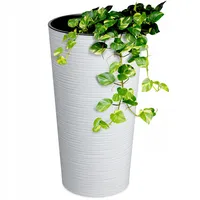 Kadax Bio-Blumentopf, mit Einlage, Pflanzkübel, 19 cm, Weiß -