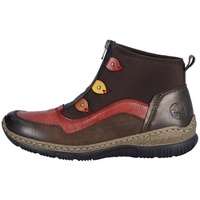 Rieker Schlupfboots mit kontrastfarbenen Details Gr. 38, braun-kombiniert, ,