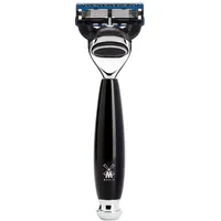 MÜHLE VIVO 5-Klingen-Rasierer, Gillette® FusionTM Griffmaterial Edelharz schwarz Herren
