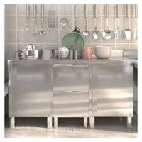 VidaXL Gastro-Küchenschränke 3 Stk. Edelstahl