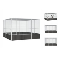 VidaXL Vogelkäfig Anthrazit 302,5x324,5x211,5 cm Verzinkter Stahl