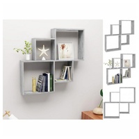VidaXL Würfelregal Betongrau 80x15x78,5 cm Holzwerkstoff