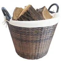 HABAU Kaminholzkorb Feuerholzkorb 2713, braun, aus Polyethylen, mit Metallrahmen
