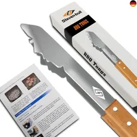Steven-bull s Grillzange 43 cm Edelstahl Holz
