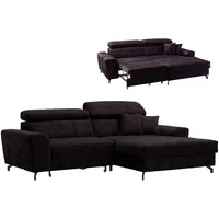 Roller Ecksofa - aubergine - Samt - mit Liegefunktion