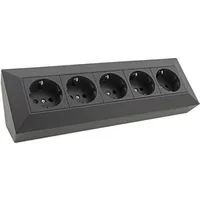 ChiliTec Tischsteckdose 5-Fach Schwarz