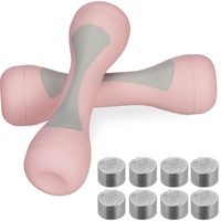 Relaxdays Verstellbare Hanteln verstellbar, 2er Set, einstellbare Gewichte 1kg,