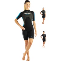 Cressi Damen Med X Lady Shorty Neoprenanzug, Schwarz/Blau/Silber, S/2