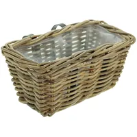 Frank Flechtwaren Blumenkasten, Blumentopf Balkonpflanzer "Rattan", klein 30 x