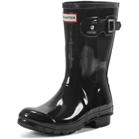 Hunter Original Short Gloss, Damen Kurzschaft Gummistiefel, Schwarz (Black),