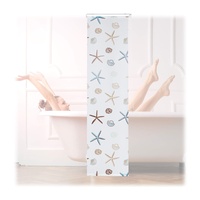 Relaxdays Duschrollo Ocean 60 x 240 cm blau|braun|weiß