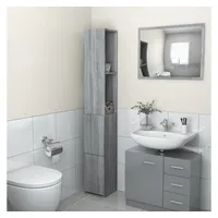 VidaXL Badezimmerschrank Grau Sonoma 25x25x170 cm Holzwerkstoff