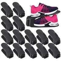 Relaxdays Schuhstapler, 15er Set, bis Größe 39, rutschfeste Schuhablage,