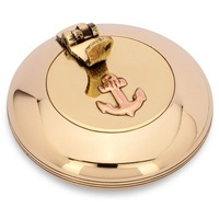 Nklaus 6cm Klappaschenbecher glatt Messing Taschenascher Reiseaschenbecher Maritim 14630