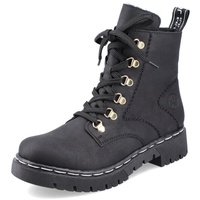 Rieker Damen Schnürstiefeletten Y2422, Frauen Stiefeletten,schnürboots,übergangsschuhe,Boots,Stiefel,Bootee,Booties,schwarz (00),40 EU /